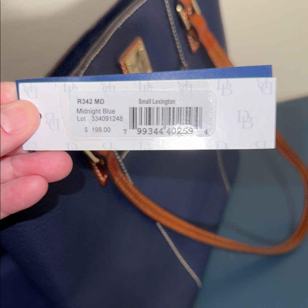 Dooney & Bourke Small Lexington Tote Midnight Blue Pebbled Leather R342 MD NEW - Picture 2 of 11